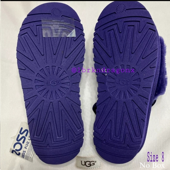 NWT VIOLET PURPLE UGG SLINGBACK SLIDES SHERPSKIN DARK PURPLE SLIP ONS - Picture 4 of 15